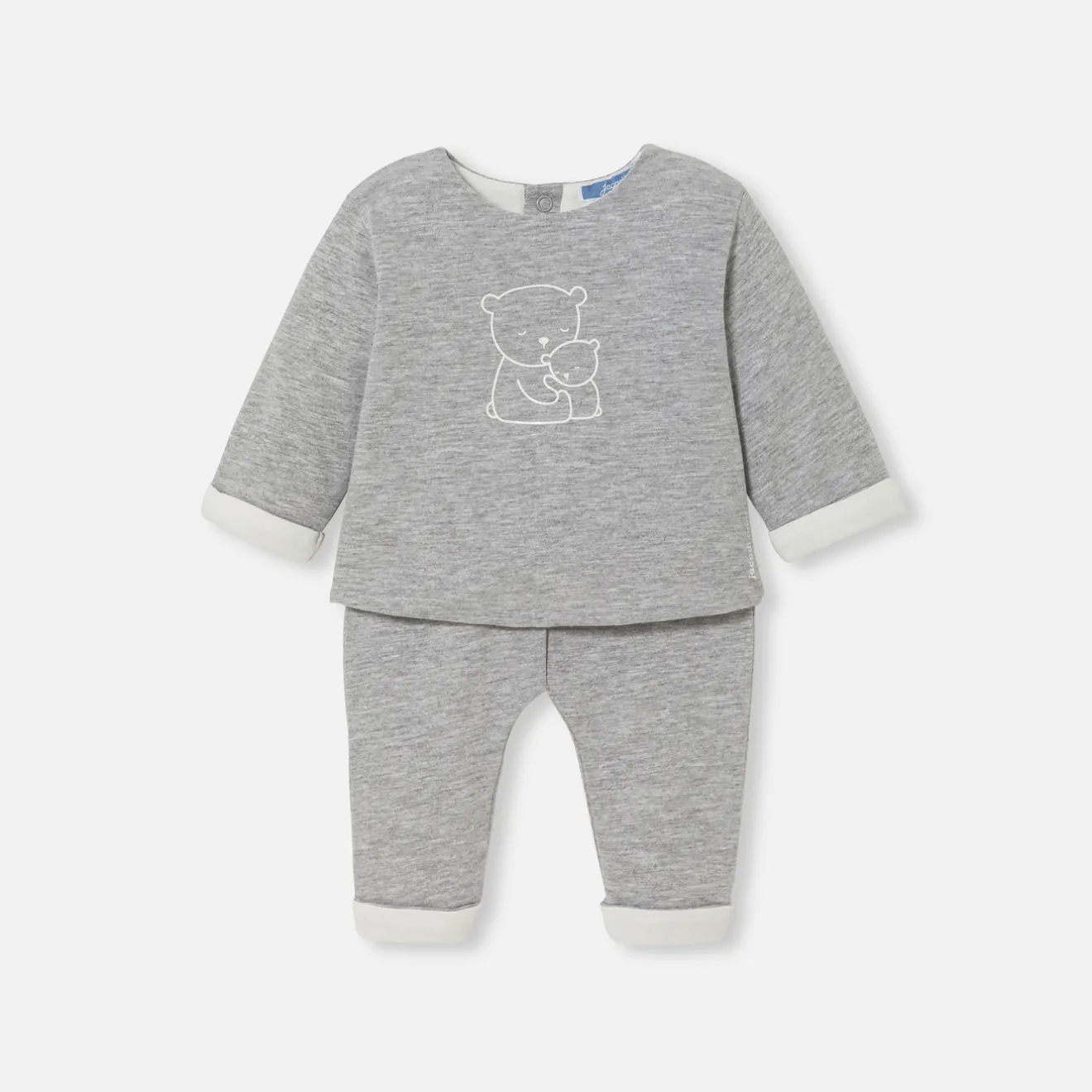 Jacadi Bloomers, Overalls And Sets|Baby comfort set in jersey Jacadi light Heather Grey