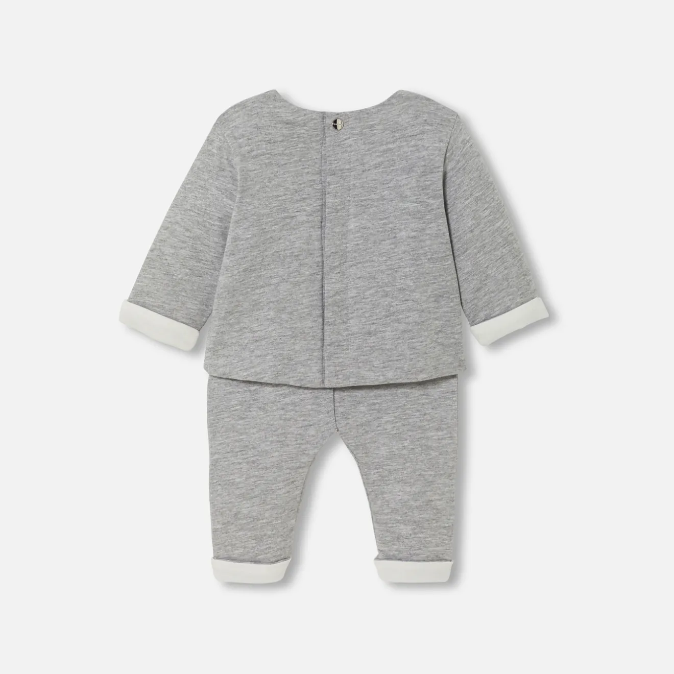Jacadi Bloomers, Overalls And Sets|Baby comfort set in jersey Jacadi light Heather Grey