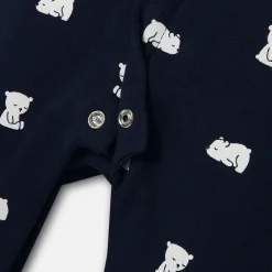 Jacadi Pajamas|Pajamas|Baby fleece pajamas Navy/Cream