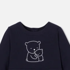 Jacadi Pajamas|Pajamas|Baby fleece pajamas Navy/White