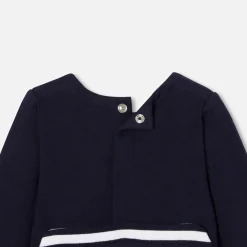 Jacadi Pajamas|Pajamas|Baby fleece pajamas Navy/White