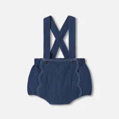 Jacadi Bloomers, Overalls And Sets|Baby girl bloomer in lightweight denim Dark Denim