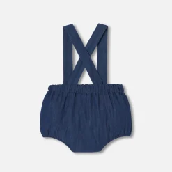 Jacadi Bloomers, Overalls And Sets|Baby girl bloomer in lightweight denim Dark Denim