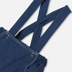 Jacadi Bloomers, Overalls And Sets|Baby girl bloomer in lightweight denim Dark Denim