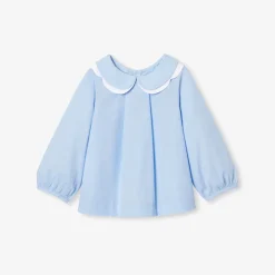 Jacadi Blouses|Baby girl blouse in cotton fil à fil Blue/White
