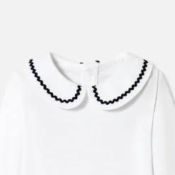 Jacadi Bodysuits|Baby girl bodysuit with fancy collar Jacadi White