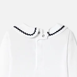 Jacadi Bodysuits|Baby girl bodysuit with fancy collar Jacadi White