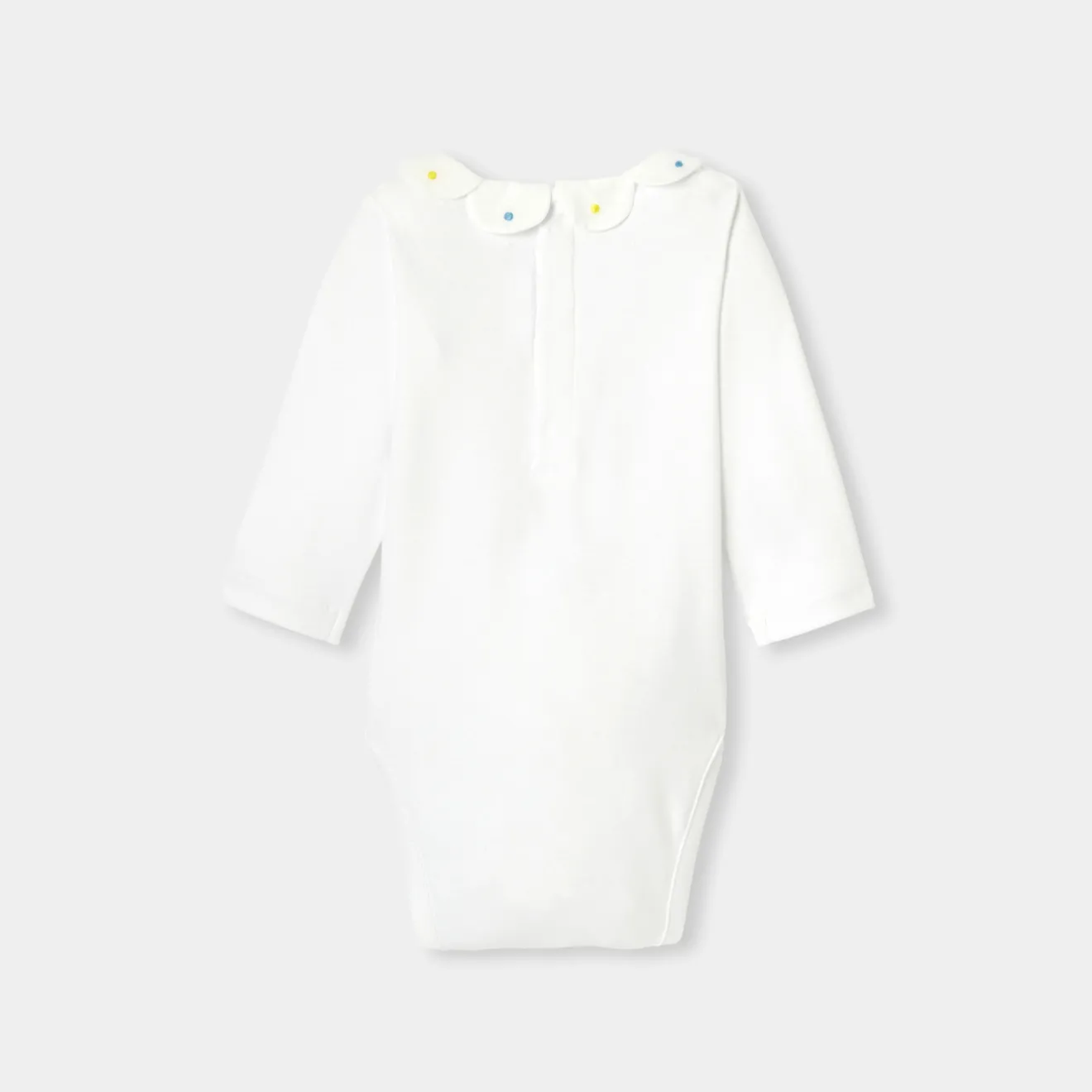 Jacadi Bodysuits|Baby girl bodysuit with petal collar Jacadi White