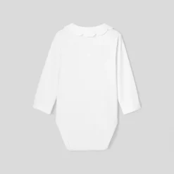 Jacadi Bodysuits|Baby girl bodysuit with scalloped collar Jacadi White