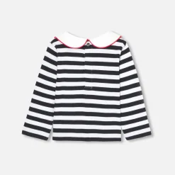 Jacadi Polos And T-Shirts|Baby girl Breton tee White/Navy