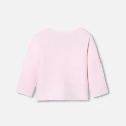 Jacadi Jumpers, Sweatshirts And Cardigans|Baby girl cardigan in garter stitch Jacadi pale Pink