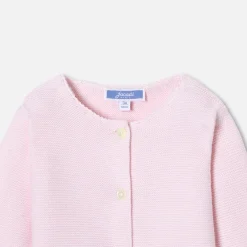Jacadi Jumpers, Sweatshirts And Cardigans|Baby girl cardigan in garter stitch Jacadi pale Pink
