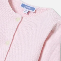 Jacadi Jumpers, Sweatshirts And Cardigans|Baby girl cardigan in garter stitch Jacadi pale Pink