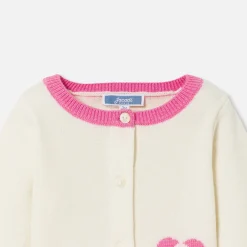 Jacadi Jumpers, Sweatshirts And Cardigans|Baby girl cardigan in jersey Soft White/Multicolour