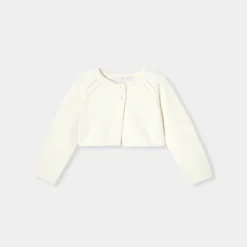 Jacadi Cardigans, Sweaters And Sweatshirts|Baby girl ceremony bolero Jacadi soft white