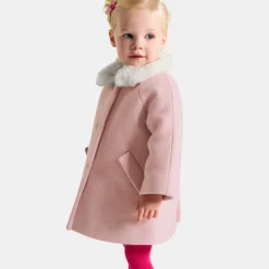 Jacadi Coats And Outerwear|Toddler Coats & Puffer Jackets|Baby girl coat in wool cloth Heather Pink