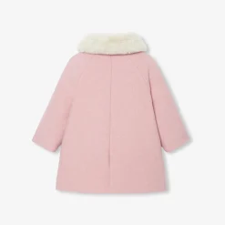 Jacadi Coats And Outerwear|Toddler Coats & Puffer Jackets|Baby girl coat in wool cloth Heather Pink