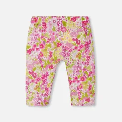 Jacadi Pants, Leggings And Shorts|Baby girl comfort trousers in Liberty fabric Pink/Multicolour