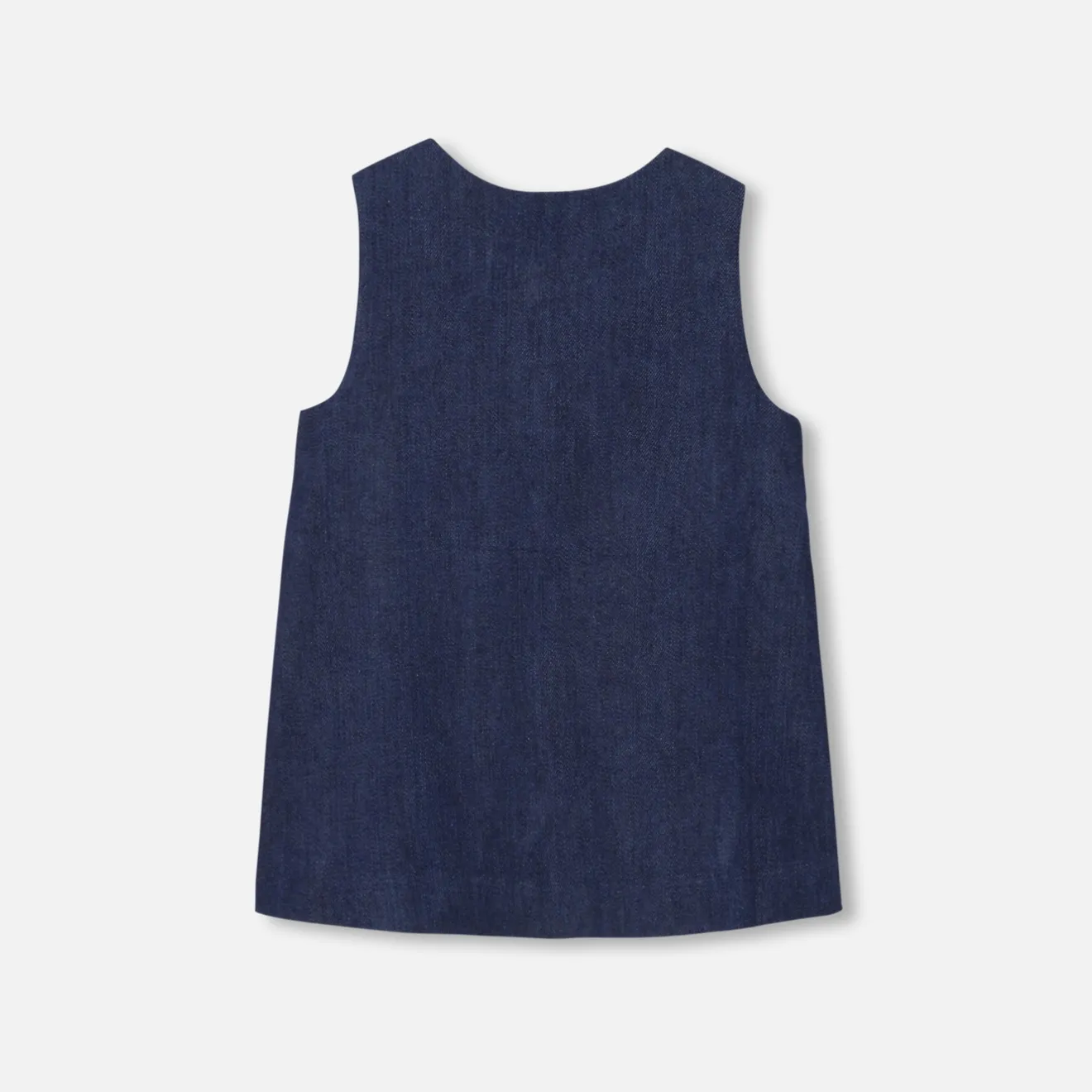Jacadi Dresses|Baby girl denim pinafore dress Dark Denim