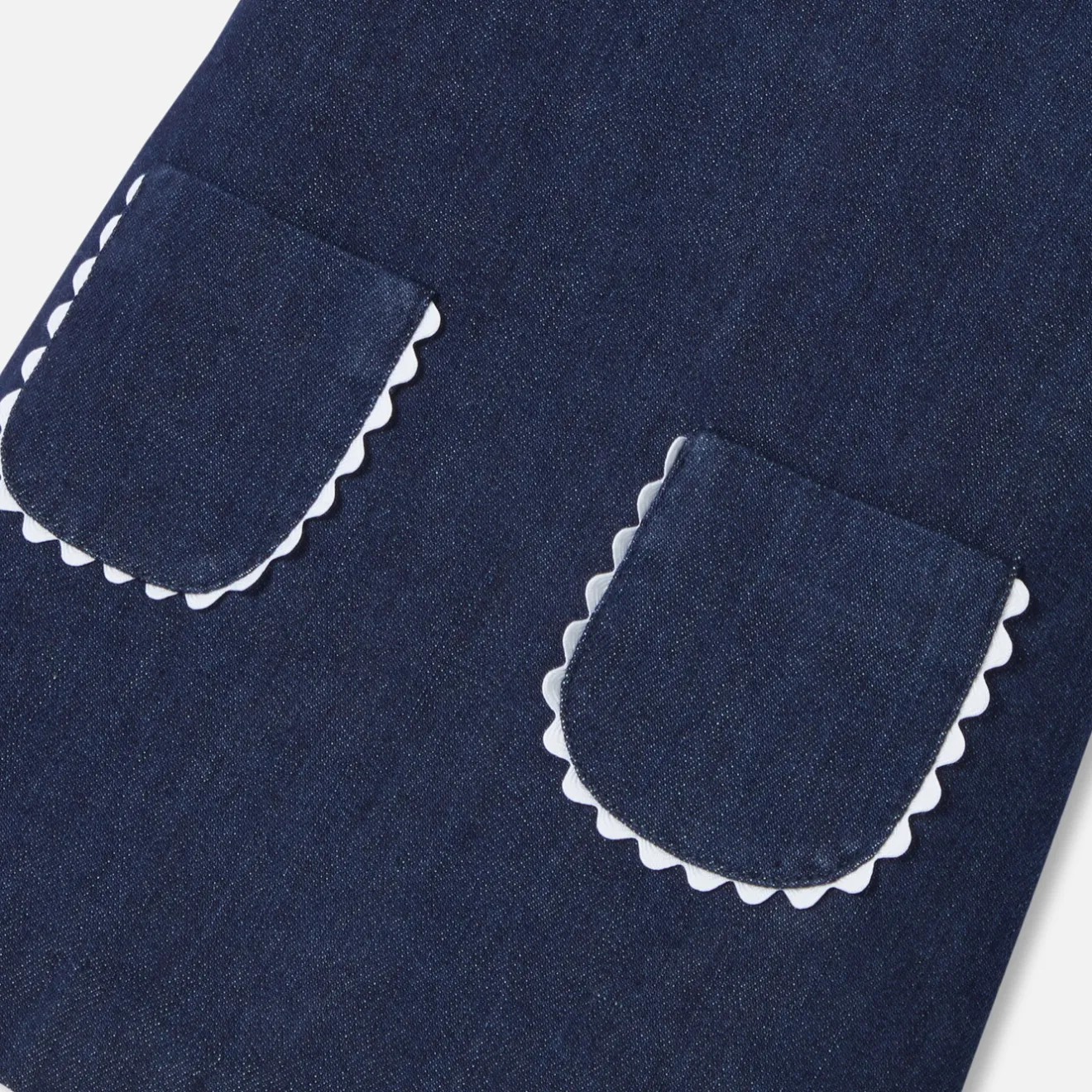 Jacadi Dresses|Baby girl denim pinafore dress Dark Denim