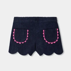 Jacadi Pants And Shorts|Baby girl denim shorts Dark Denim