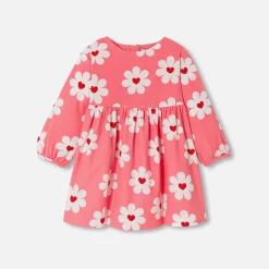 Jacadi Dresses|Baby girl dress in milleraies velvet Pink/Multicolour