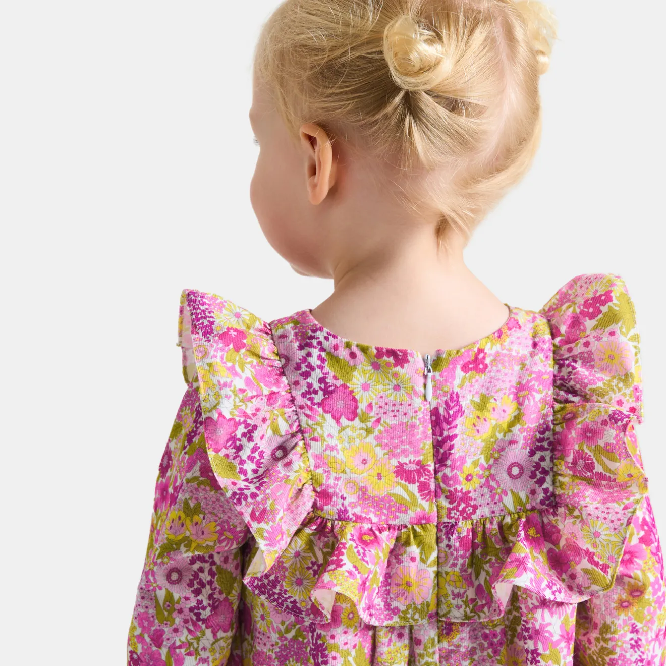 Jacadi Dresses|Baby girl dress in velvet Liberty fabric White/Multicolour