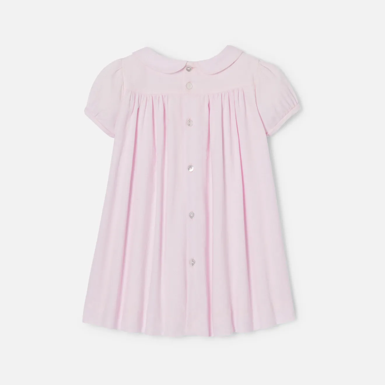 Jacadi Dresses|Baby girl dress with balloon sleeves Jacadi Powder Pink