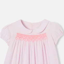 Jacadi Dresses|Baby girl dress with balloon sleeves Jacadi Powder Pink