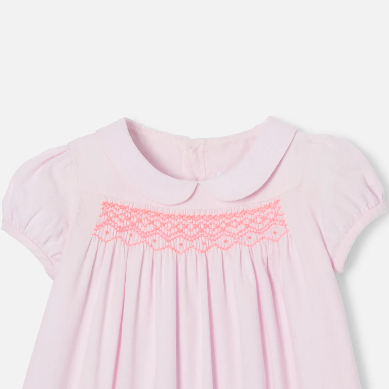 Jacadi Dresses|Baby girl dress with balloon sleeves Jacadi Powder Pink