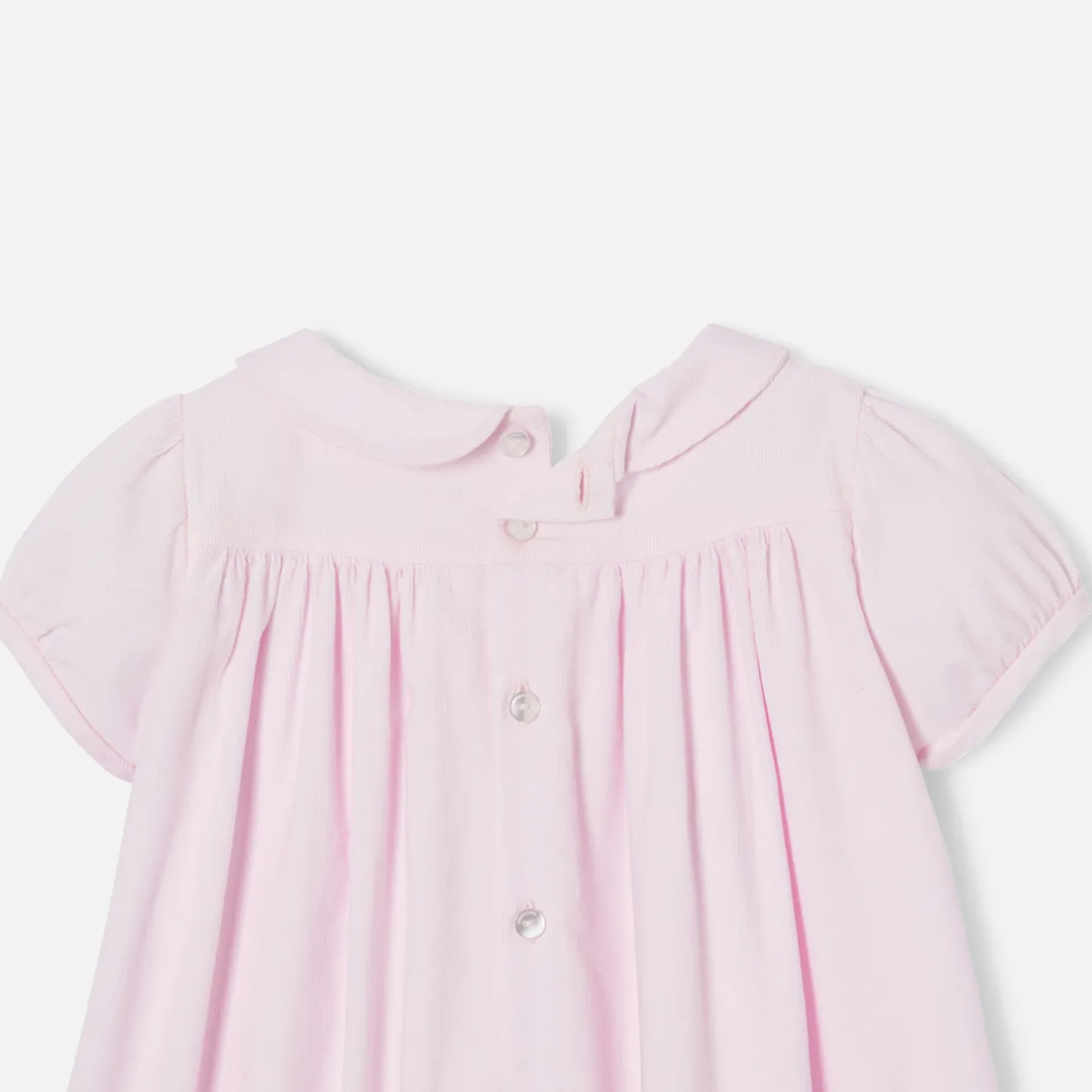 Jacadi Dresses|Baby girl dress with balloon sleeves Jacadi Powder Pink
