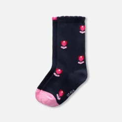 Jacadi Tights, Socks And Booties|Accessories|Baby girl duo of high socks Navy/Multicolour