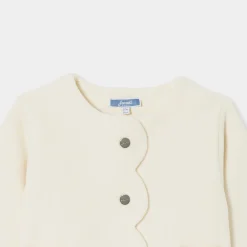 Jacadi Cardigans, Sweaters And Sweatshirts|Baby girl fleece cardigan Jacadi soft white