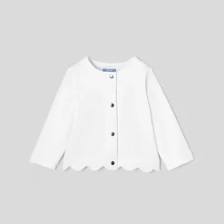 Jacadi Cardigans, Sweaters And Sweatshirts|Baby girl fleece cardigan Jacadi White