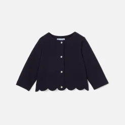 Jacadi Cardigans, Sweaters And Sweatshirts|Baby girl fleece cardigan Jacadi Navy