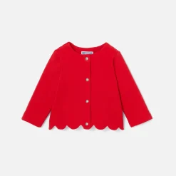 Jacadi Cardigans, Sweaters And Sweatshirts|Baby girl fleece cardigan Jacadi Red