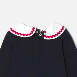 Jacadi Dresses|Baby girl fleece dress Jacadi Navy