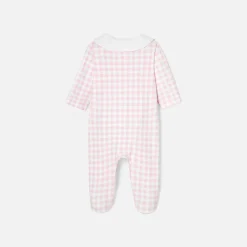 Jacadi Pajamas|Baby girl gingham print pyjamas White/Pink