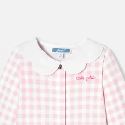 Jacadi Pajamas|Baby girl gingham print pyjamas White/Pink