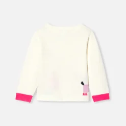Jacadi Cardigans, Sweaters And Sweatshirts|Baby girl intarsia flower sweater Soft White/Multicolour