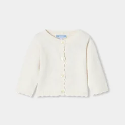 Jacadi Jumpers, Sweatshirts And Cardigans|Baby girl jersey cardigan Jacadi soft white