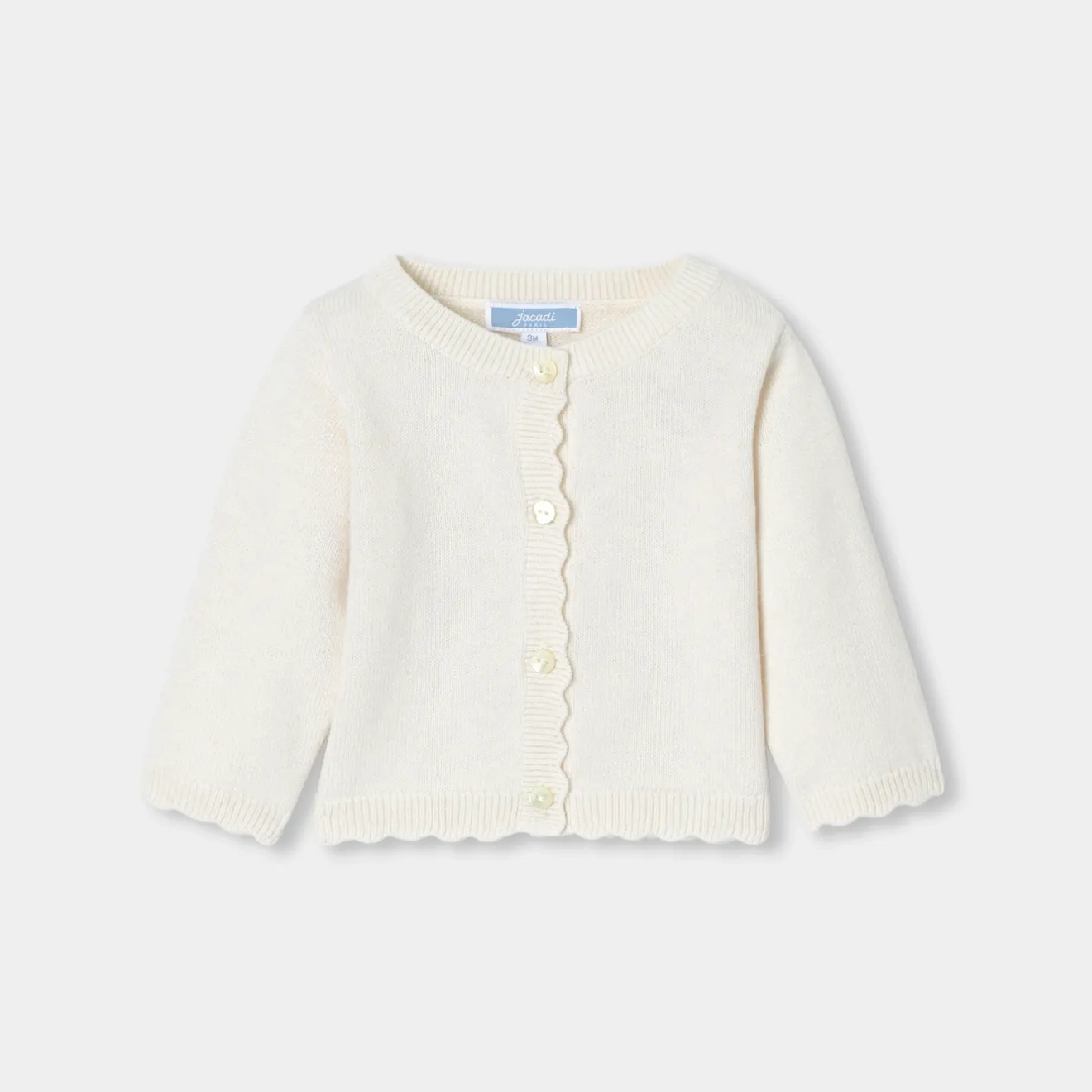 Jacadi Jumpers, Sweatshirts And Cardigans|Baby girl jersey cardigan Jacadi soft white