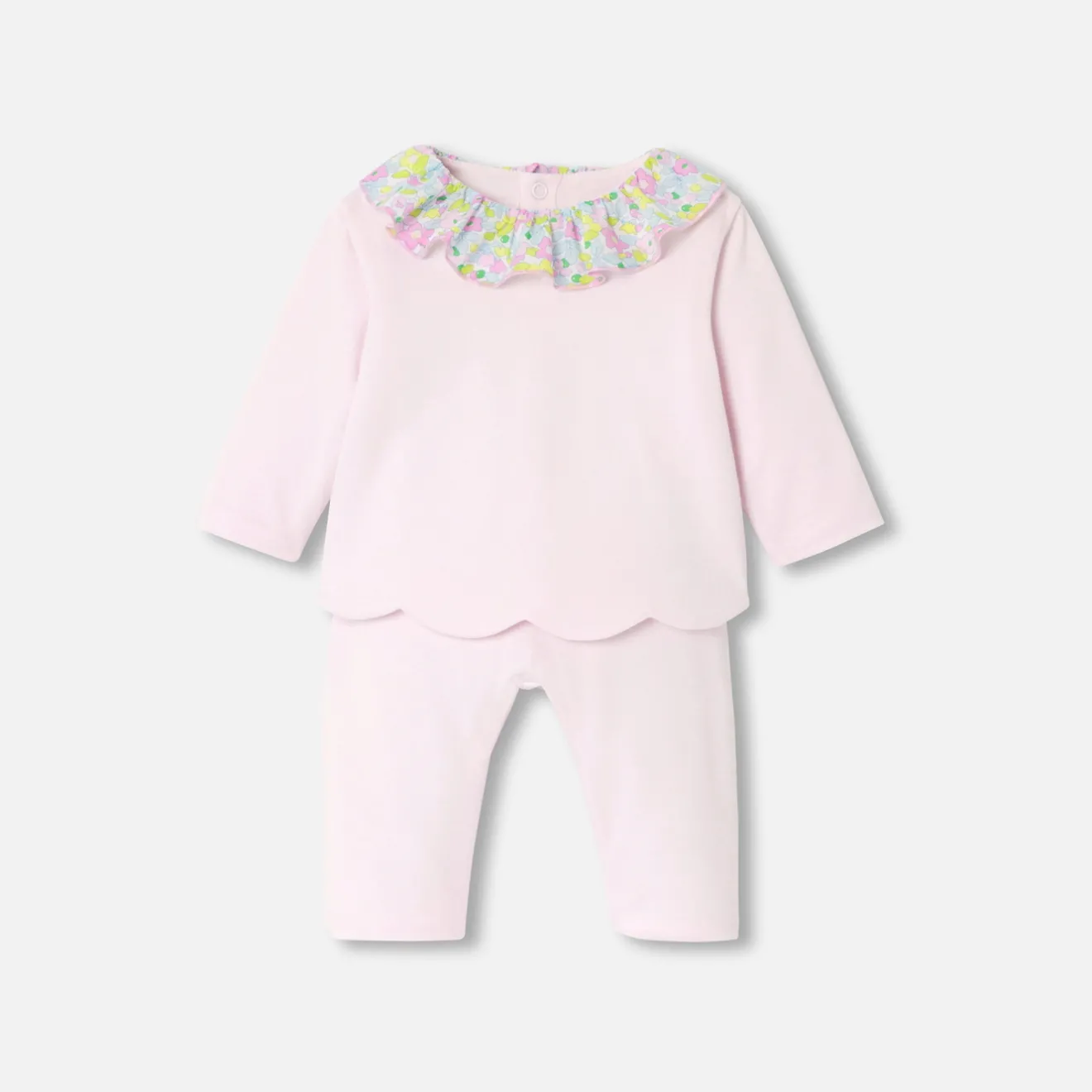 Jacadi Bloomers, Overalls And Sets|Baby girl jersey comfort set Jacadi pale Pink