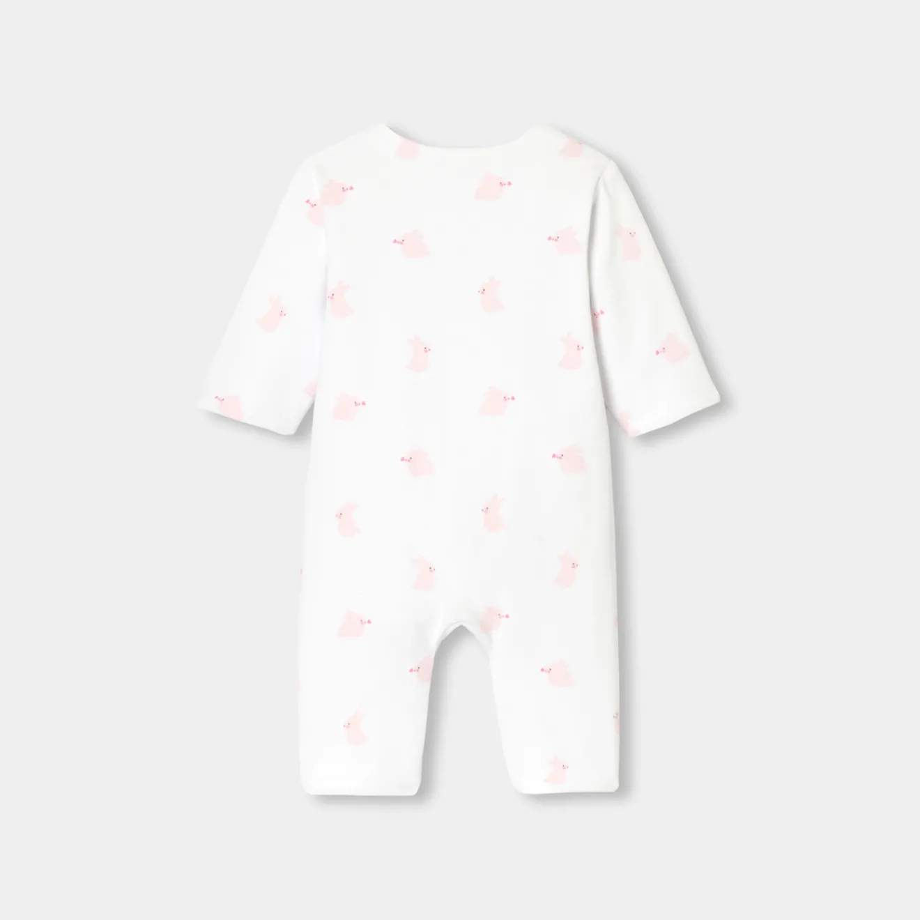 Jacadi Bloomers, Overalls And Sets|Baby girl jersey jumpsuit White/Pink