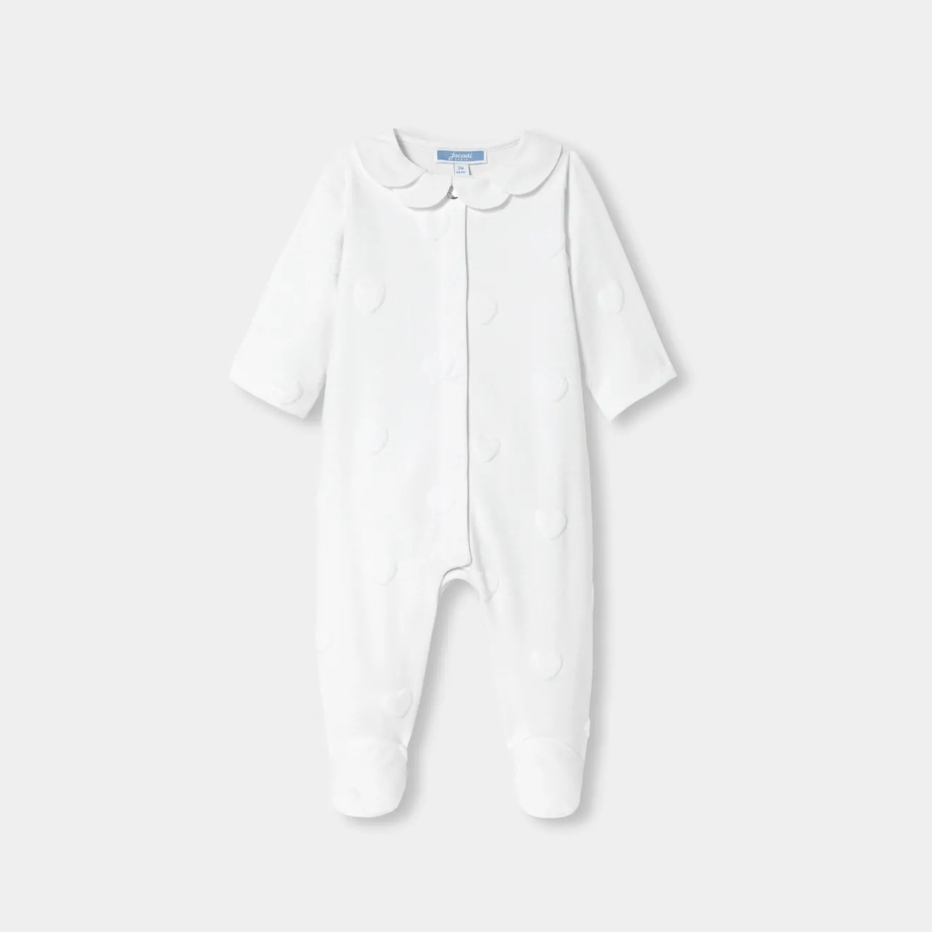 Jacadi Pajamas|Baby girl jersey pajamas with cloud motif Jacadi White