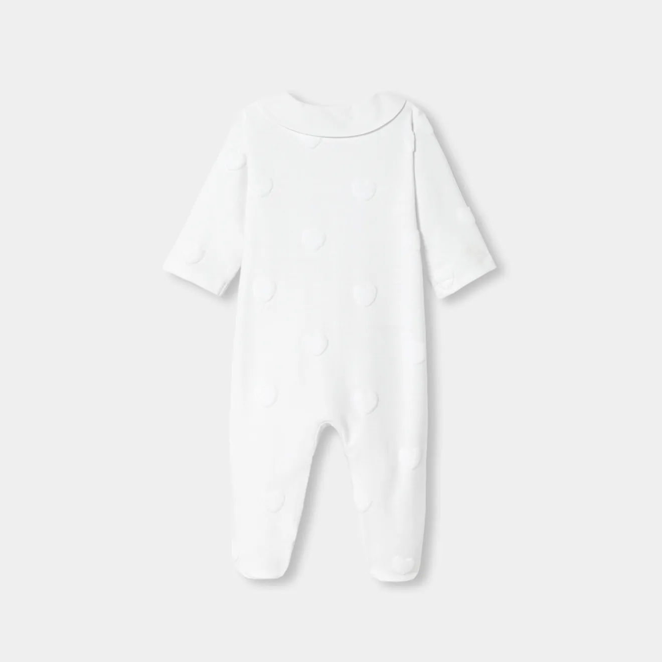 Jacadi Pajamas|Baby girl jersey pajamas with cloud motif Jacadi White
