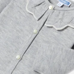 Jacadi Bloomers, Overalls And Sets|Baby girl jumpsuit in garter stitch Jacadi light Heather Grey
