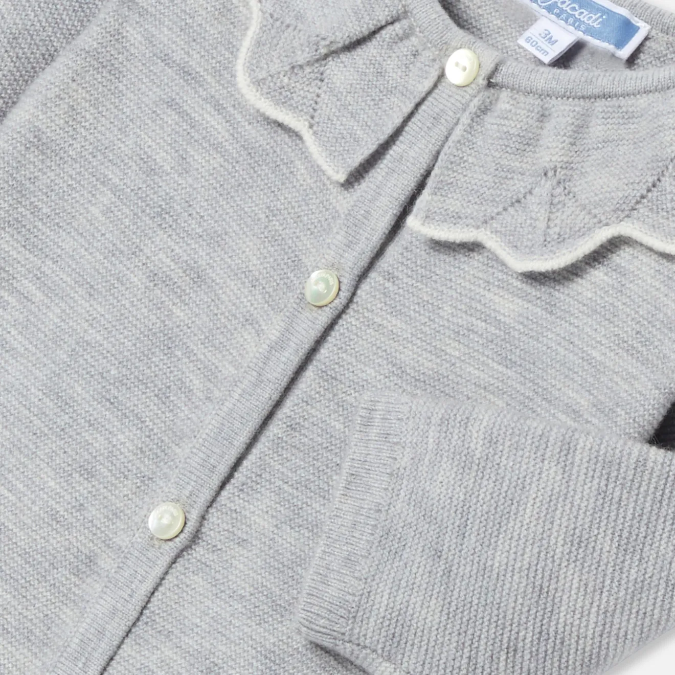 Jacadi Bloomers, Overalls And Sets|Baby girl jumpsuit in garter stitch Jacadi light Heather Grey