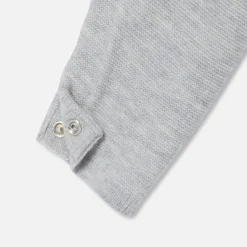 Jacadi Bloomers, Overalls And Sets|Baby girl jumpsuit in garter stitch Jacadi light Heather Grey