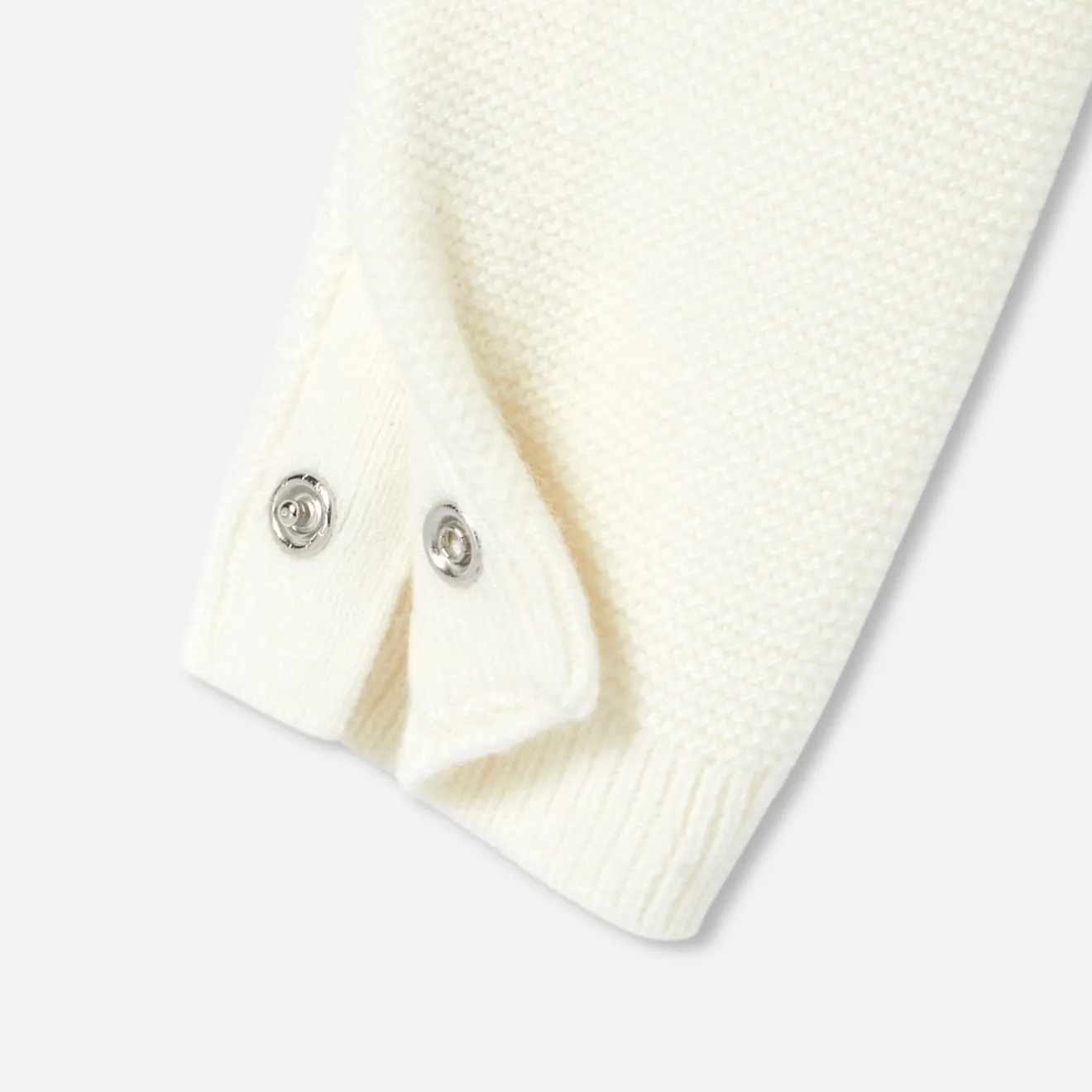 Jacadi Bloomers, Overalls And Sets|Baby girl jumpsuit in garter stitch. Jacadi soft white